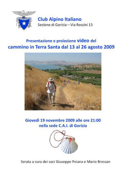 Proiezione del video "In cammino in Israele"