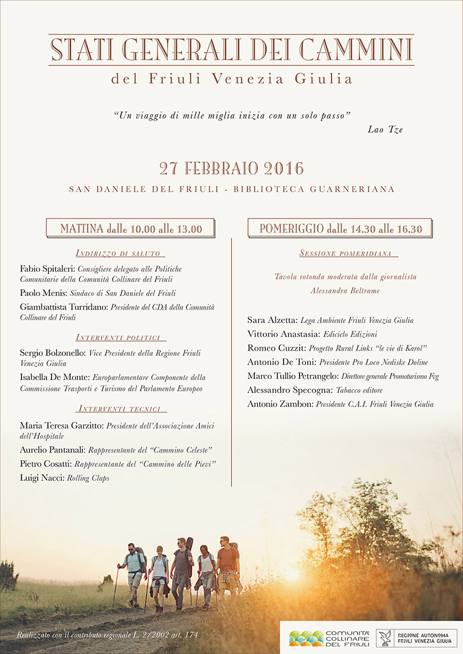 Conferenze del 27 febbraio 2016 sullo stato generale dei Cammini del Friuli Venezia Giulia