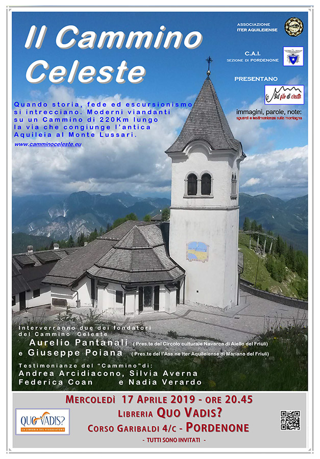 Iniziativa del 17 aprile 2019: presentazione del Cammino Celeste a Pordenone