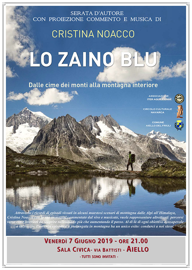 Iniziativa del 2 giugno 2019: serata d'autore con commento e musica dal titolo "Lo zaino blu"