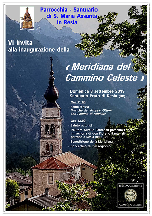 Iniziativa dell'8 settembre 2019: inaugurazione della meridiana del Cammino Celeste a Resia