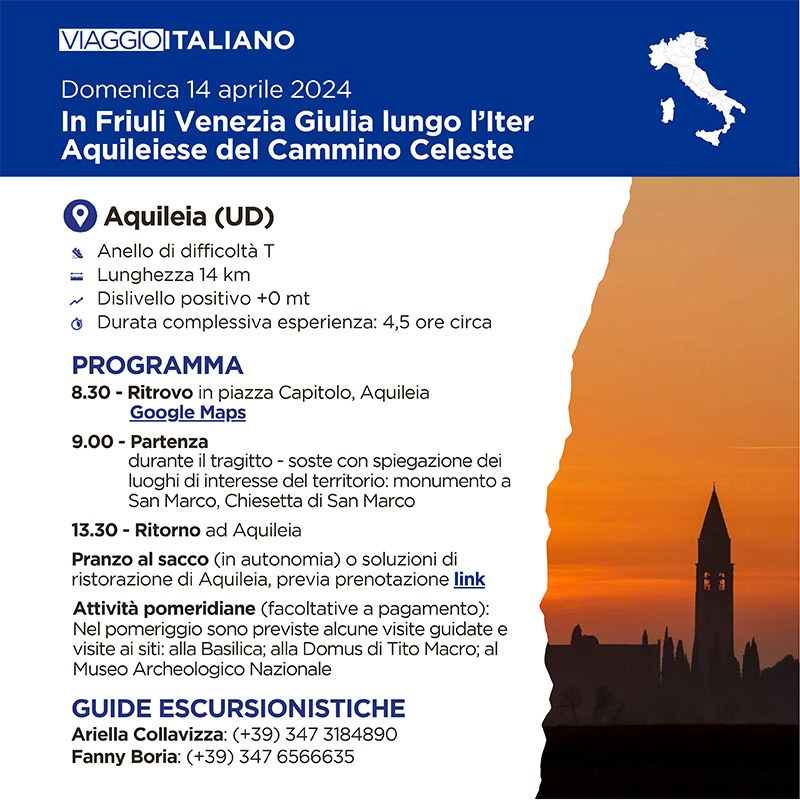 Locandina percorso ad anello ad Aquileia