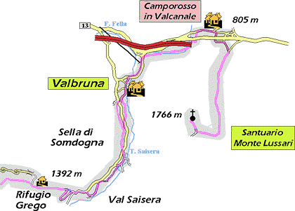 Cartina generale della nona tappa