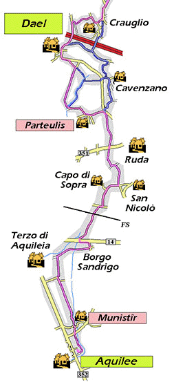 Cartina generale della prima tappa
