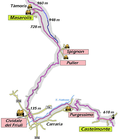 Cartina generale della quarta tappa