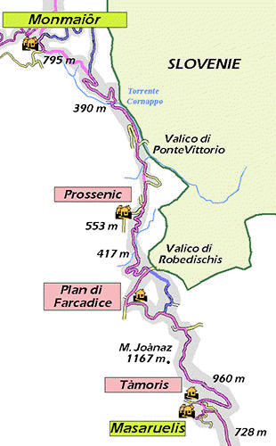 Cartina generale della quinta tappa