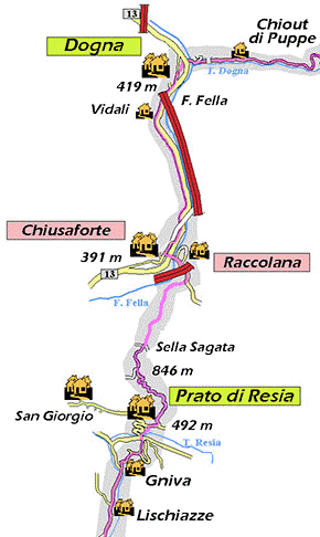 Cartina generale dell'ottava tappa