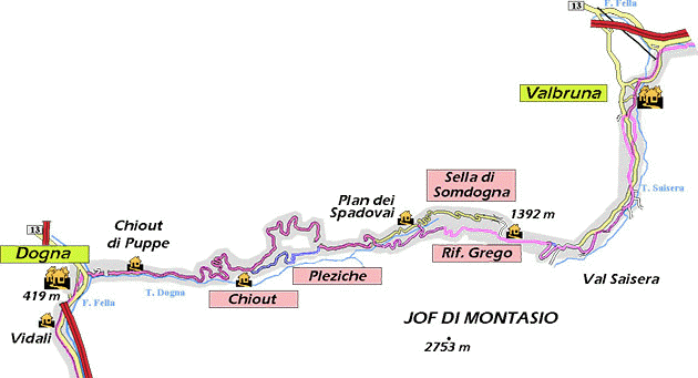 Cartina generale della nona tappa