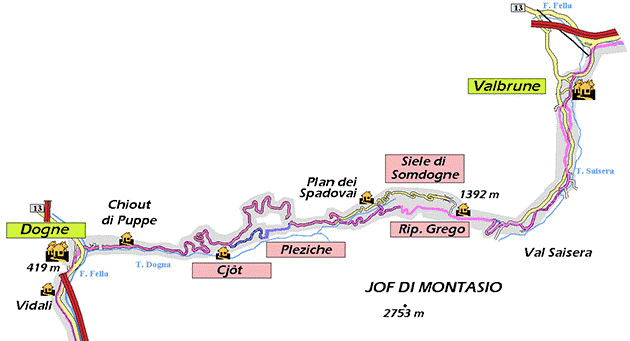 Cartina generale della nona tappa