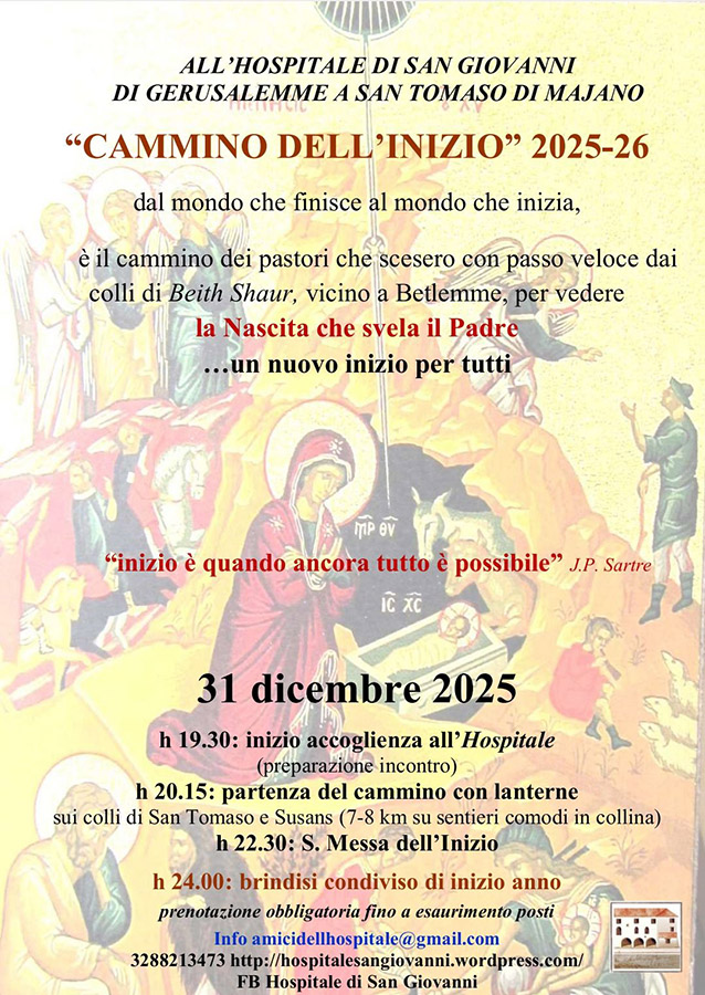 Locandina cammino della fine 2025 e inizio 2026